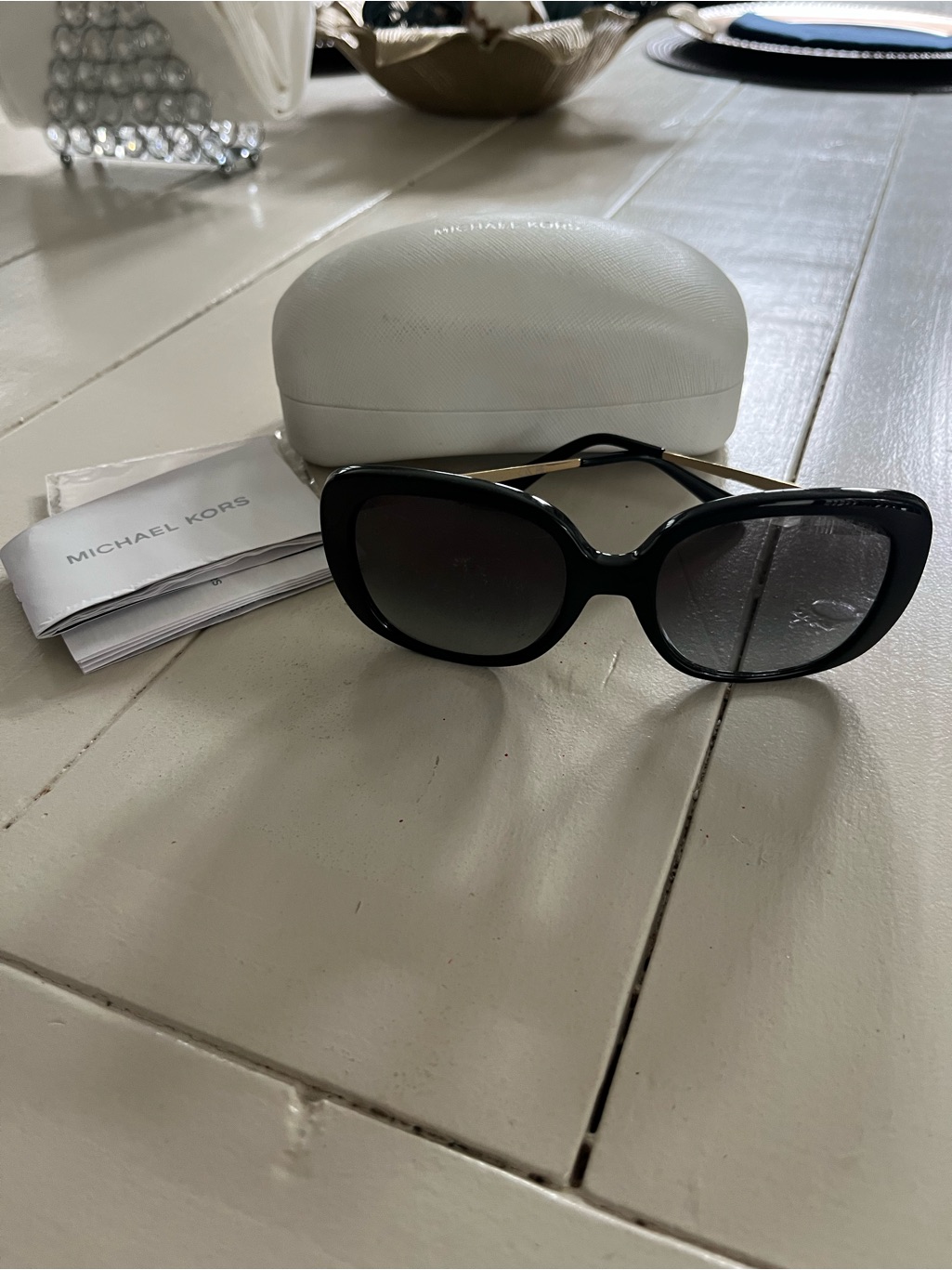 Michael Kors Black Gradient Lens Oversized Sunglasses